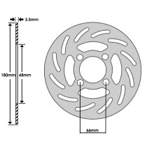 Disque de frein avant MBK 50 Booster après 1999 / NG 1995-1998 / Yamaha 50 BW's après 1999 (ext 180mm / int 48mm / 4 trous) 2