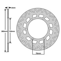 Disque de frein avant MBK 50 X-Power / Yamaha 50 TZR 1996-2002 (ext 282mm / int 132mm / 6 trous) 2