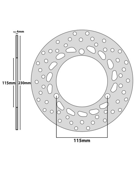 Disque de frein avant Yamaha 125 N-Max après 2015 (ext 230mm / int 115mm / 3 trous)