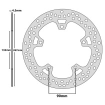 Disque de frein avant Yamaha 125 X-Max 2006-2017 / 250 X-Max 2005-2016 (ext 267mm / int 132mm / 5 trous) 2