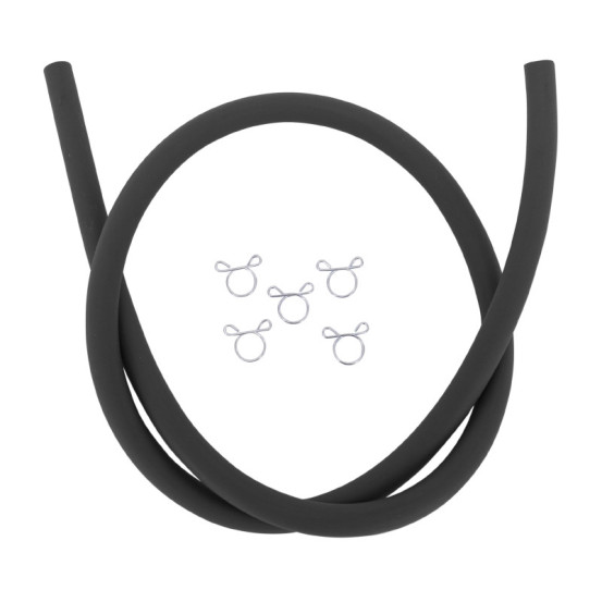 Durite essence HQ diam 8mm long 1m Noir haute qualité (avec 5 clips)