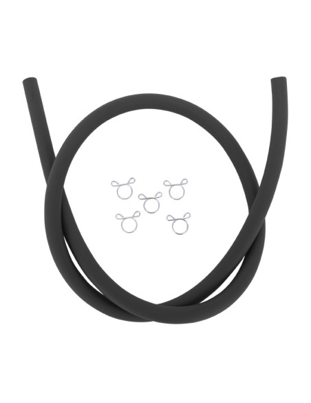 Durite essence HQ diam 8mm long 1m Noir haute qualité (avec 5 clips)
