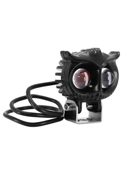 Feu additionnel LED orientable double optique diam ext 67mm alu Noir