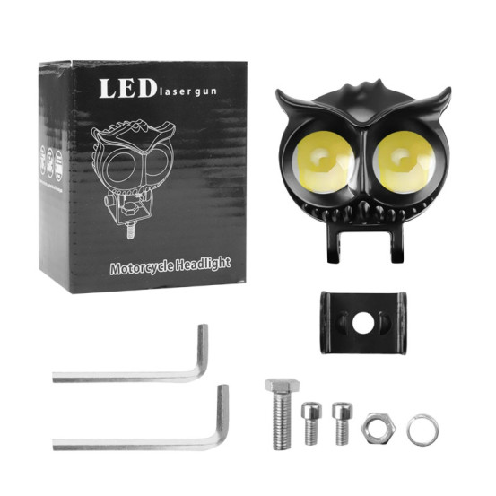 Feu additionnel LED orientable double optique diam ext 67mm alu Noir
