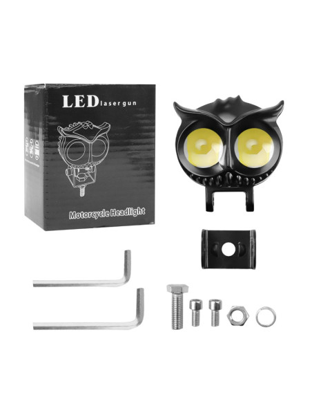 Feu additionnel LED orientable double optique diam ext 67mm alu Noir