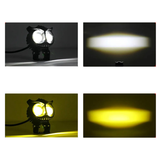 Feu additionnel LED orientable double optique diam ext 67mm alu Noir