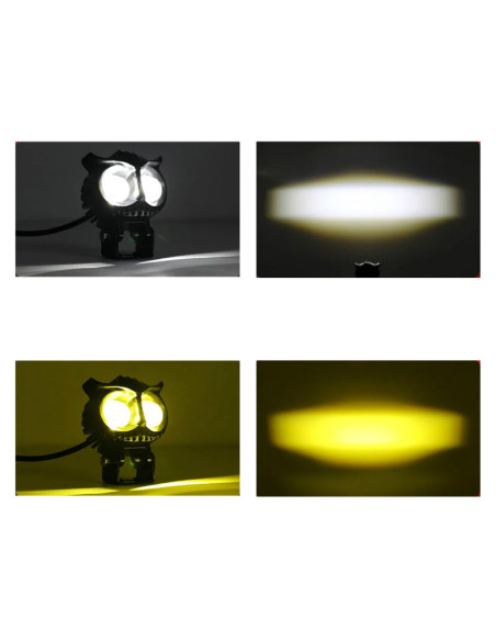 Feu additionnel LED orientable double optique diam ext 67mm alu Noir