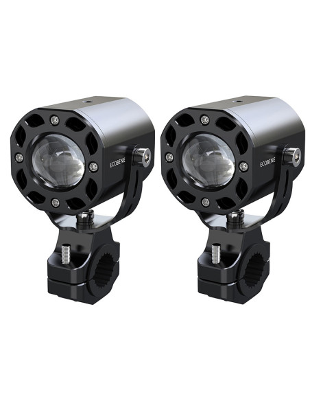 Feux additionnels universel ecobene kd168 LED orientable 12V 50w alu CNC Noir (telecommande sans fil incluse)