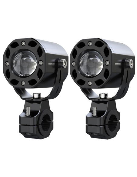 Feux additionnels universel ecobene kd168 LED orientable 12V 50w alu CNC Noir (telecommande sans fil incluse)