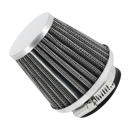 Filtre à air type K&N chrome fixation droite diam 48 mm carburateur PWK