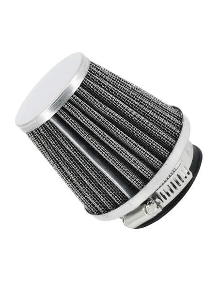 Filtre à air type K&N chrome fixation droite diam 48 mm carburateur PWK