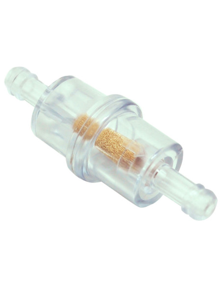 Filtre à essence cylindrique plastique transparent 6 mm