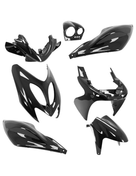 Kit carénages scooter MBK 50 Nitro / Yamaha 50 Aerox 1997-2012 Noir brillant