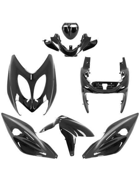 Kit carénages scooter MBK 50 Nitro / Yamaha 50 Aerox 1997-2012 Noir brillant