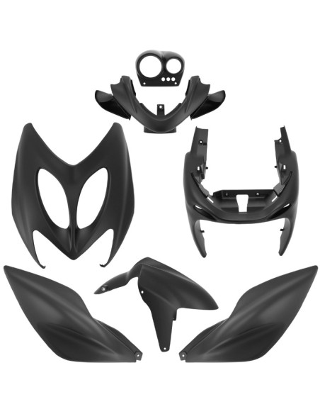 Kit carénages scooter MBK 50 Nitro / Yamaha 50 Aerox 1997-2012 Noir mat