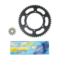 Kit chaîne Derbi 50 GPR 2004-2005 Nude 420 12x53 (alésage 108mm)