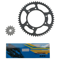 Kit chaîne Derbi 50 Senda DRD 2002-2005 420 14x53 (alésage 105mm)