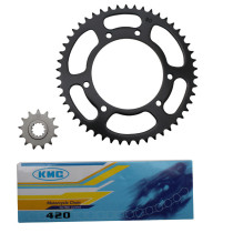 Kit chaîne MBK 50 X-Limit / Yamaha 50 DTR 2004-2011 420 13x50 (alésage 105mm)