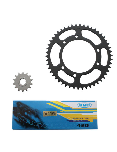 Kit chaîne MBK 50 X-Limit / Yamaha 50 DTR 2004-2011 420 14x50 (alésage 105mm)