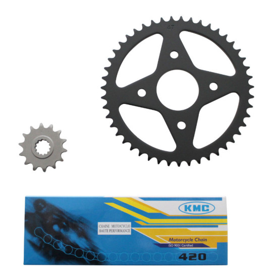 Kit chaîne MBK 50 X-Power / Yamaha 50 TZR 2000-2013 420 14x47 (alésage 54mm)