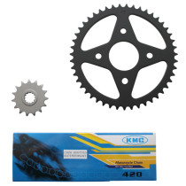 Kit chaîne MBK 50 X-Power / Yamaha 50 TZR 2000-2013 420 15x47 (alésage 54mm)