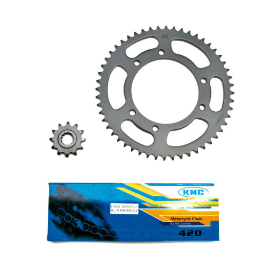 Kit chaîne type origine Peugeot 50 XP6 SM 2002-2003 420 12x52 (alésage 105 mm)