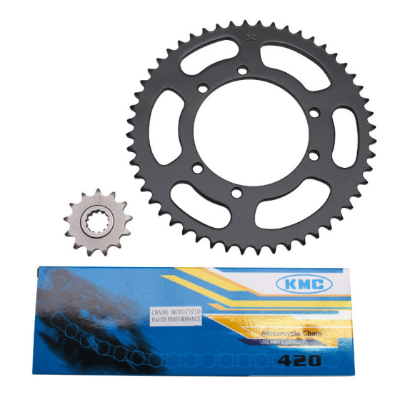 Kit chaîne Peugeot 50 XP6 SM 1996-2001 420 13x52 (alésage 100mm) Noir