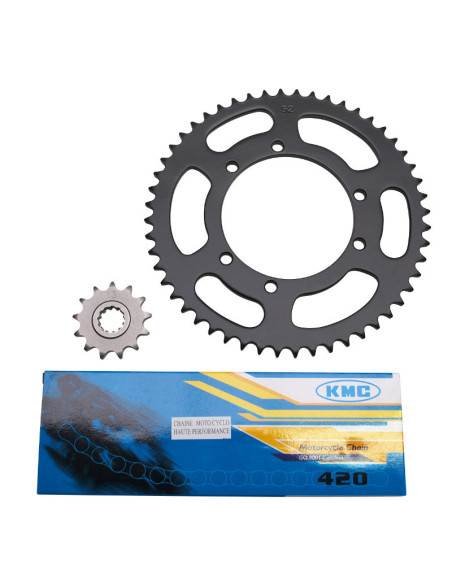 Kit chaîne Peugeot 50 XP6 SM 1996-2001 420 13x52 (alésage 100mm) Noir