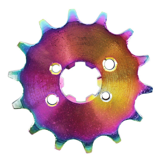 Pignon Derbi 50 Senda Euro 2 et 3 / GPR / Gilera 50 SMT / RCR pas 420 14 dents Néochrome