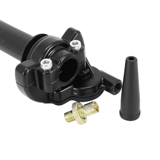 Poignée de gaz moto off road type domino 2203 2T tirage rapide alu Noir (monocâble)