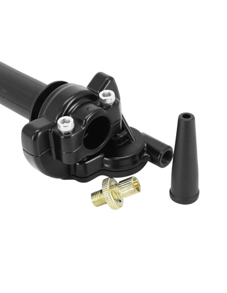 Poignée de gaz moto off road type domino 2203 2T tirage rapide alu Noir (monocâble)