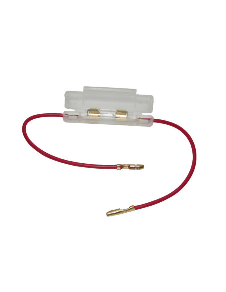 Porte fusible rond avec fusible en verre 15A
