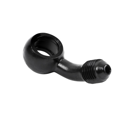 Raccord banjo durite de frein 10mm coude 45° M10x125 alu Noir