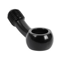 Raccord banjo durite de frein 10mm coude 25° M10x125 alu Noir 2