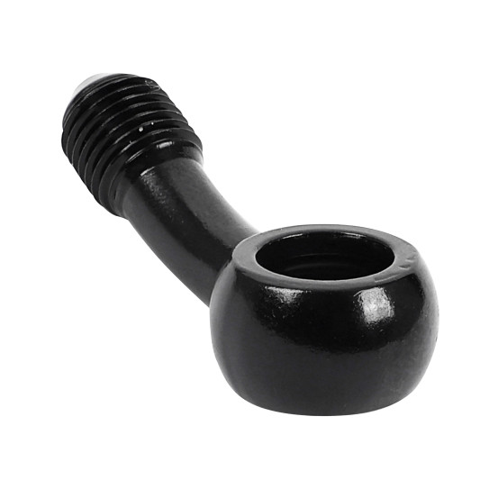 Raccord banjo durite de frein 10mm coude 25° M10x125 alu Noir