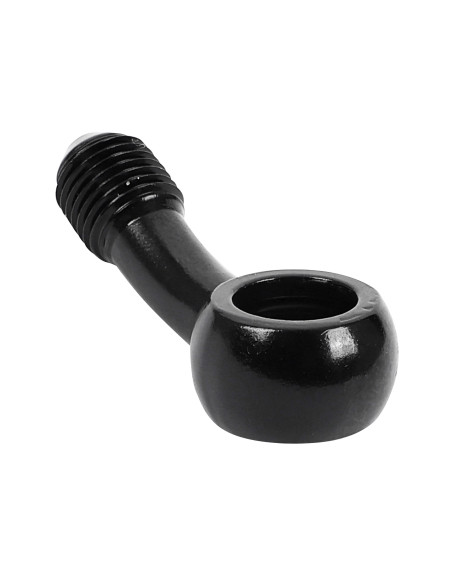 Raccord banjo durite de frein 10mm coude 25° M10x125 alu Noir