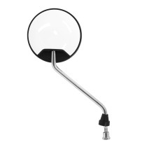 Rétroviseur scooter rond blanc reversible Chrome (tige diam 8)