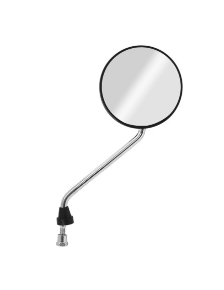 Rétroviseur scooter rond blanc reversible Chrome (tige diam 8)