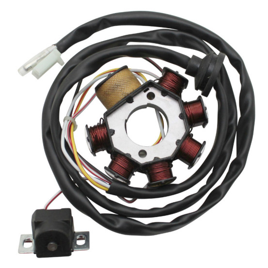 Stator d'allumage MBK 50 Booster 1990-2003 / Ovetto 1997-2001 / Nitro / Yamaha 50 BW's / Neo's 2T / Aerox 1997-2003 (6 pôles)