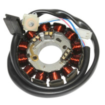 Stator d'allumage Minarelli 50 AM6 / Beta 50 RR 2013-2020 / Yamaha 50 TZR 2003-2011 (12 pôles / broche 4 fils)