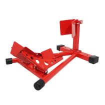 Bloque / cale / étau de roue avant moto auto-bloquant compatible roue 16 à 21 pouces acier rouge 2