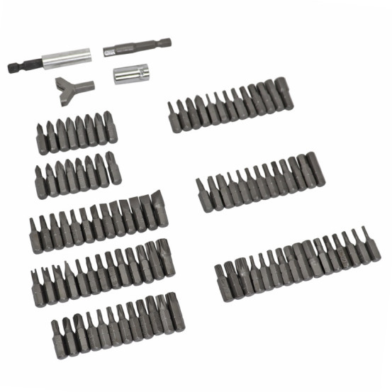Coffret de 100 embouts de serrage 1/4 universel tournevis / perceuse / cliquet à douille