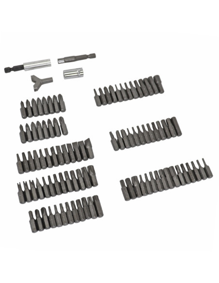 Coffret de 100 embouts de serrage 1/4 universel tournevis / perceuse / cliquet à douille