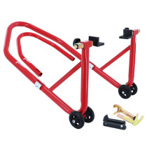 Lève moto / béquille de stand arrière / avant universel acier rouge (charge maxi 250 kg)