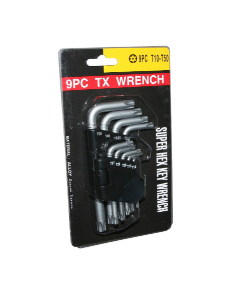 Jeu de 9 clés Torx à trou (diam de 10 à 50mm)