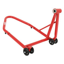 Lève moto / béquille de stand arrière monobras acier rouge (prise à gauche)