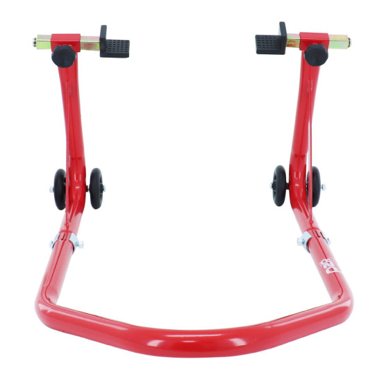 Lève moto / béquille de stand arrière / avant universel acier rouge (charge maxi 250 kg)