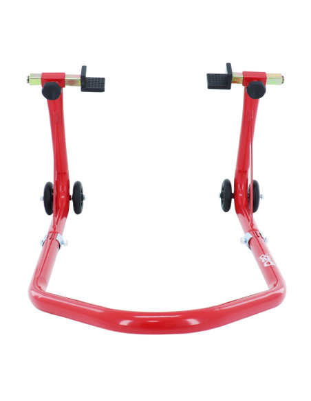 Lève moto / béquille de stand arrière / avant universel acier rouge (charge maxi 250 kg)