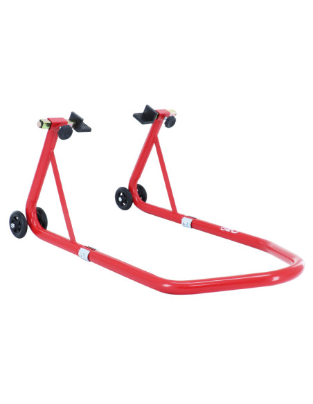 Lève moto / béquille de stand arrière / avant universel acier rouge (charge maxi 250 kg)