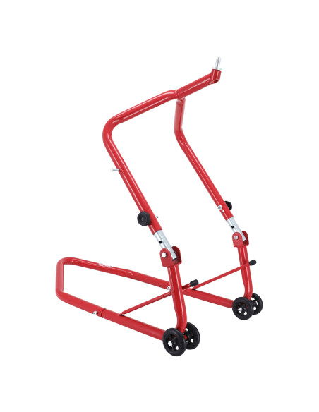 Lève moto / béquille de stand moto avant fixation sous té de fourche acier rouge
